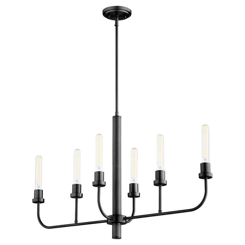 Quorum 622-6-59 Six Light Chandelier, Matte Black