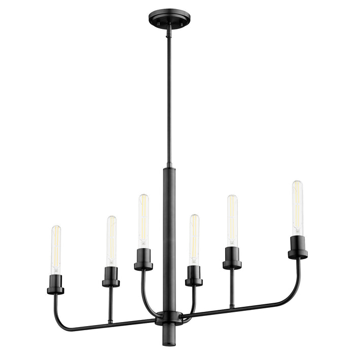 Quorum 622-6-59 Six Light Chandelier, Matte Black