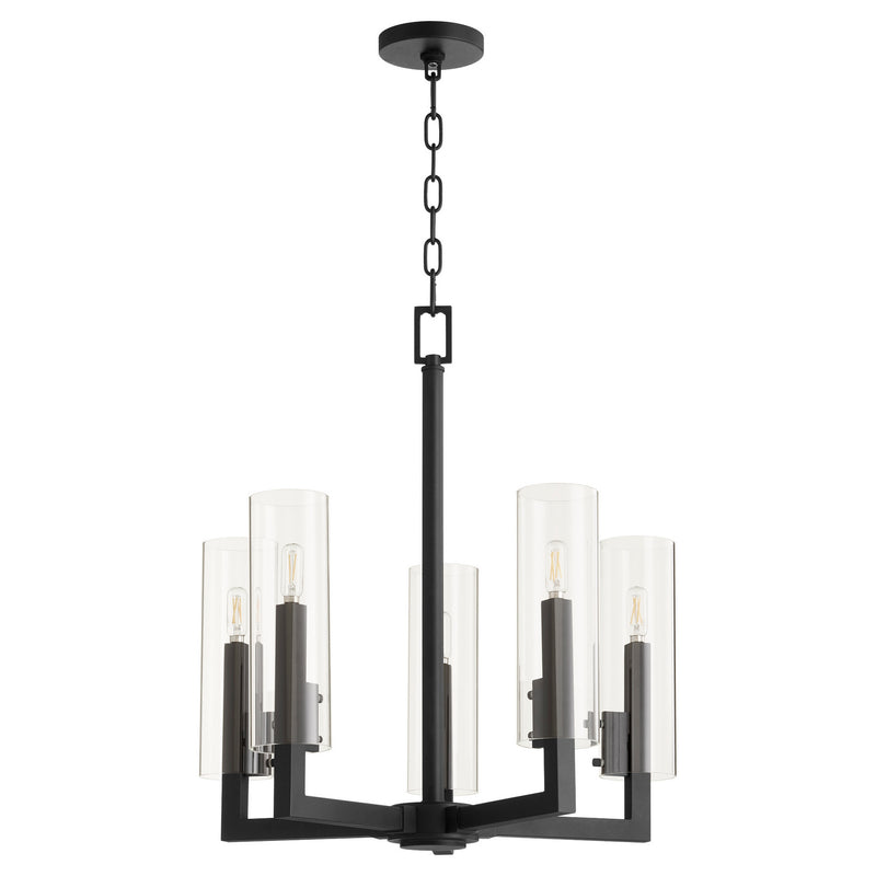Quorum 6277-5-69 Five Light Chandelier, Textured Black