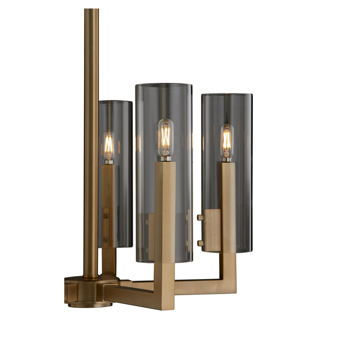 Quorum 6277-5-80 Five Light Chandelier, Aged Brass