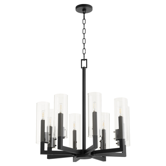 Quorum 6277-8-69 Eight Light Chandelier, Textured Black