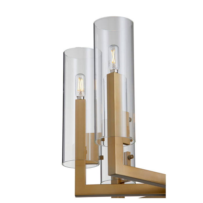 Quorum 6277-8-80 Eight Light Chandelier, Aged Brass