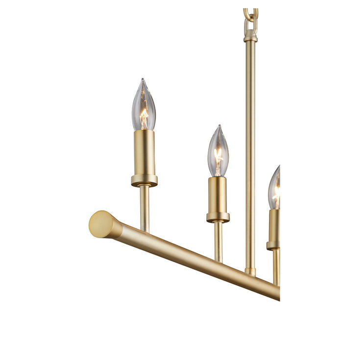 Quorum 647-5-80 Five Light Chandelier, Aged Brass