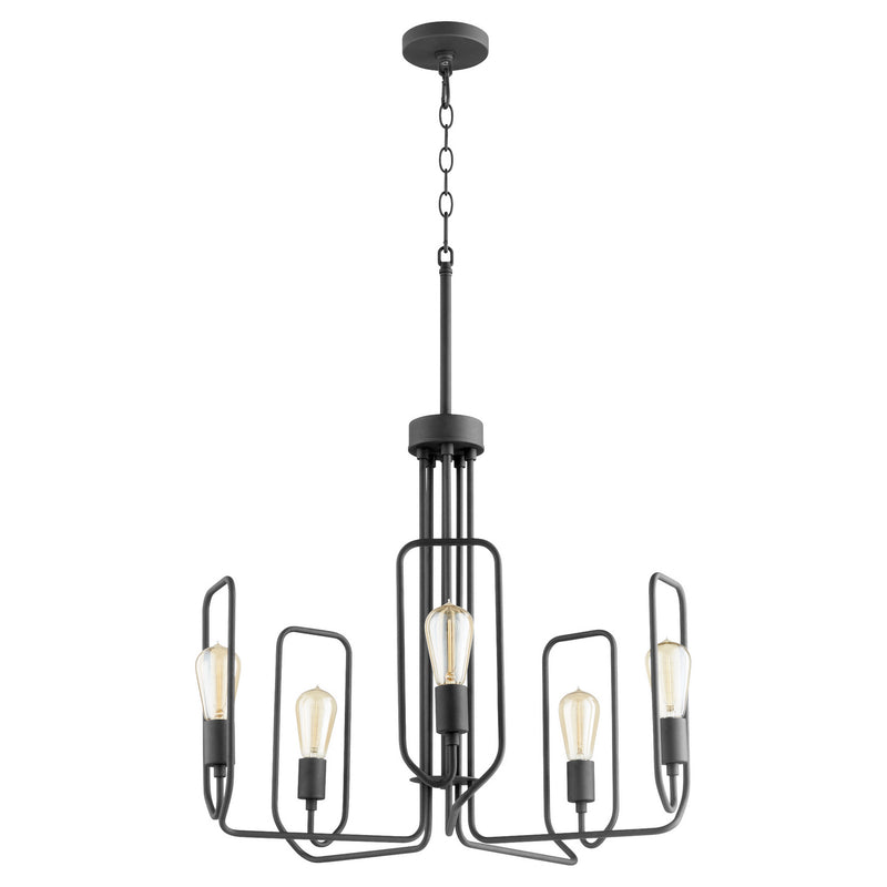 Quorum 650-5-69 Five Light Chandelier, Textured Black