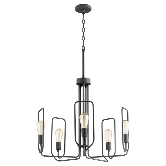 Quorum 650-5-69 Five Light Chandelier, Textured Black