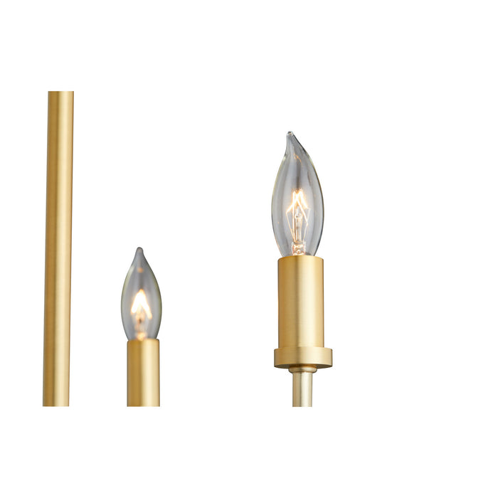 Quorum 657-3-80 Three Light Chandelier, Aged Brass