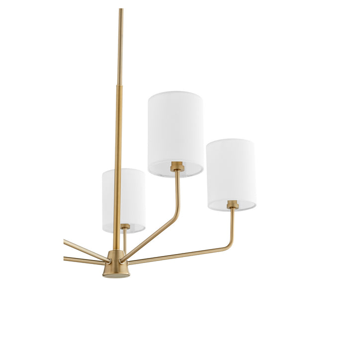 Quorum 657-5-80 Five Light Chandelier, Aged Brass