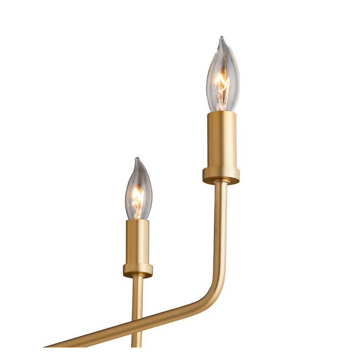 Quorum 657-5-80 Five Light Chandelier, Aged Brass
