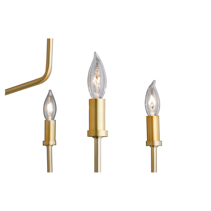 Quorum 657-9-80 Nine Light Chandelier, Aged Brass
