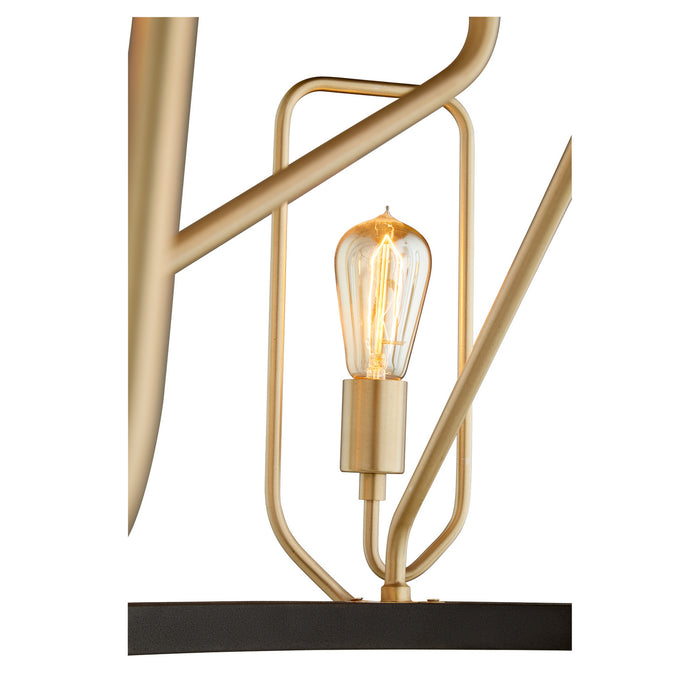 Quorum 65-8-6980 Eight Light Chandelier, Textured Black w/ Aged Brass