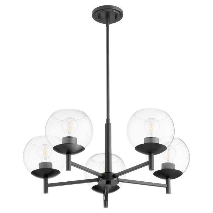 Quorum 678-5-59 Five Light Chandelier, Matte Black