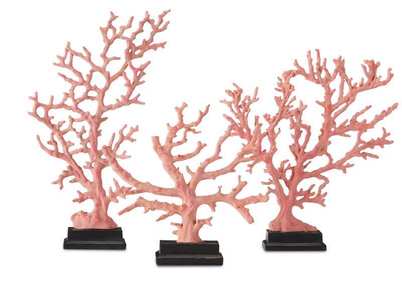 Currey and Company 1200-0436 Branches Set of 3, Antique Red/Pale Pink/Black