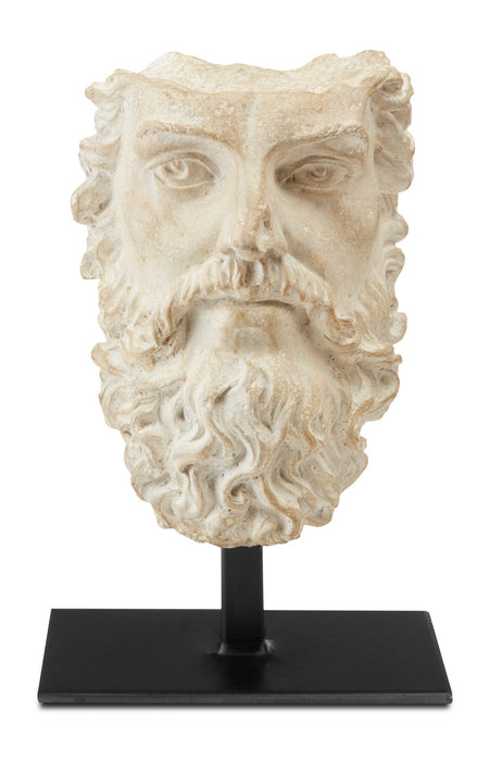 Currey and Company 1200-0444 Head of Zeus, Aged Beige/Black