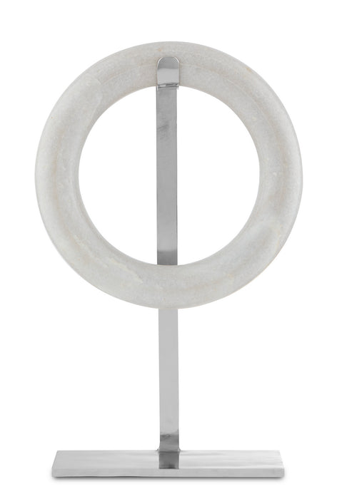 Currey and Company 1200-0454 Circle of Life, Nickel/White