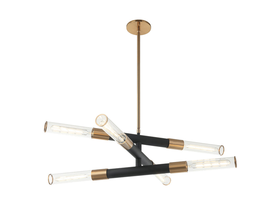 Matteo Lighting C61206MBAG Six Light Chandelier, Aged Gold Brass