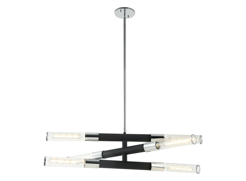 Matteo Lighting C61206MBCH Six Light Chandelier, Matte Black