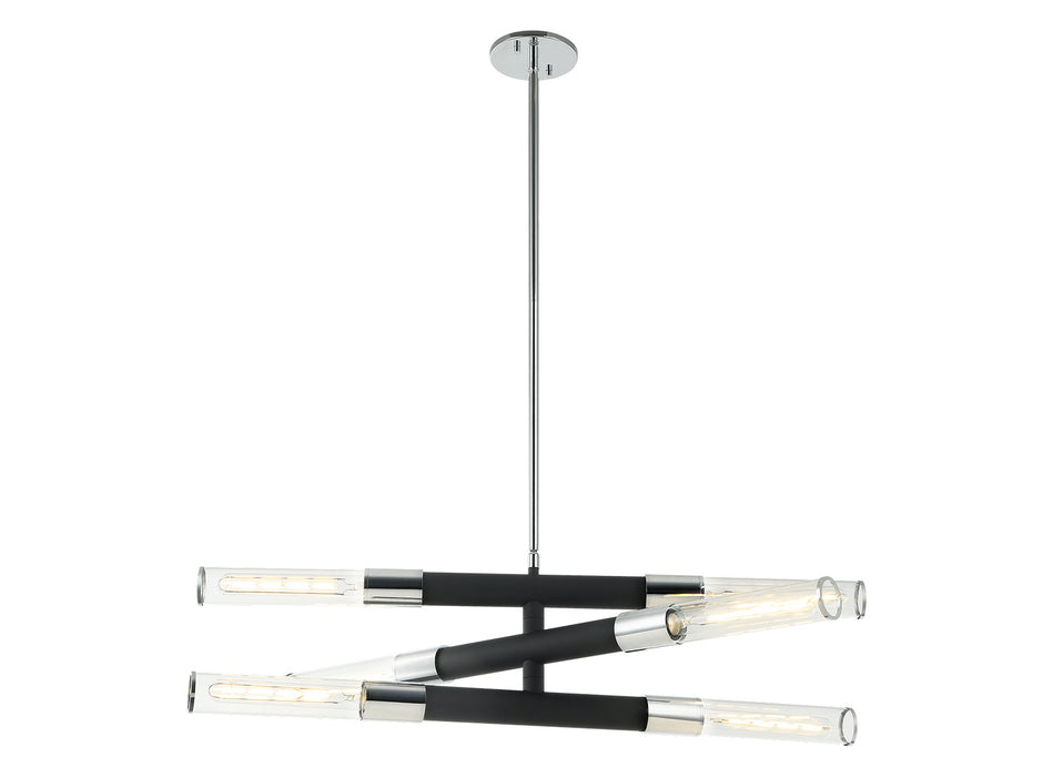 Matteo Lighting C61206MBCH Six Light Chandelier, Matte Black