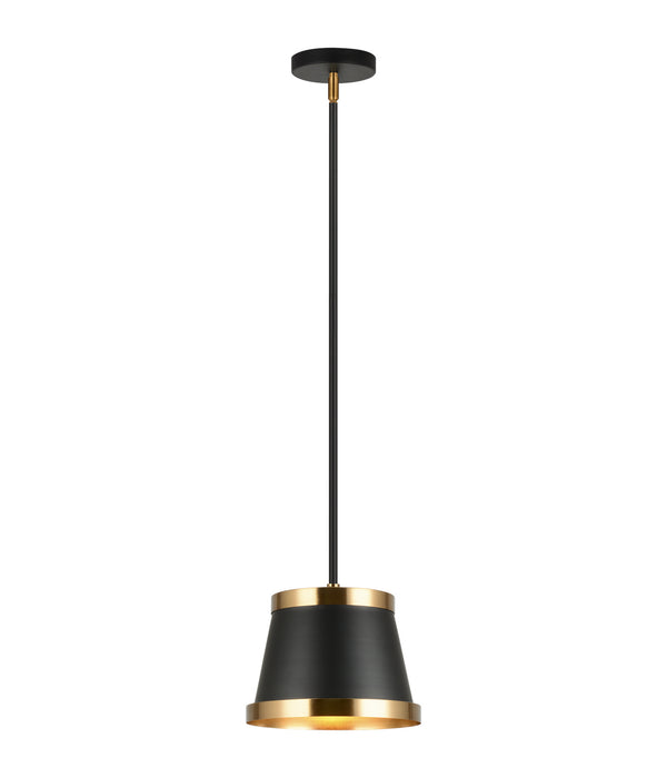Matteo Lighting C62901BKAG One Light Pendant, Black