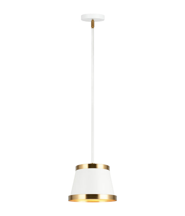 Matteo Lighting C62901WHAG One Light Pendant, White