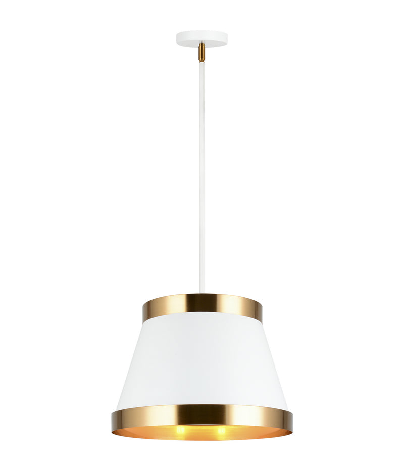 Matteo Lighting C62903WHAG Three Light Pendant, White