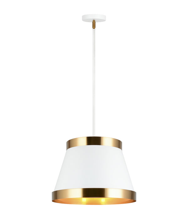 Matteo Lighting C62903WHAG Three Light Pendant, White