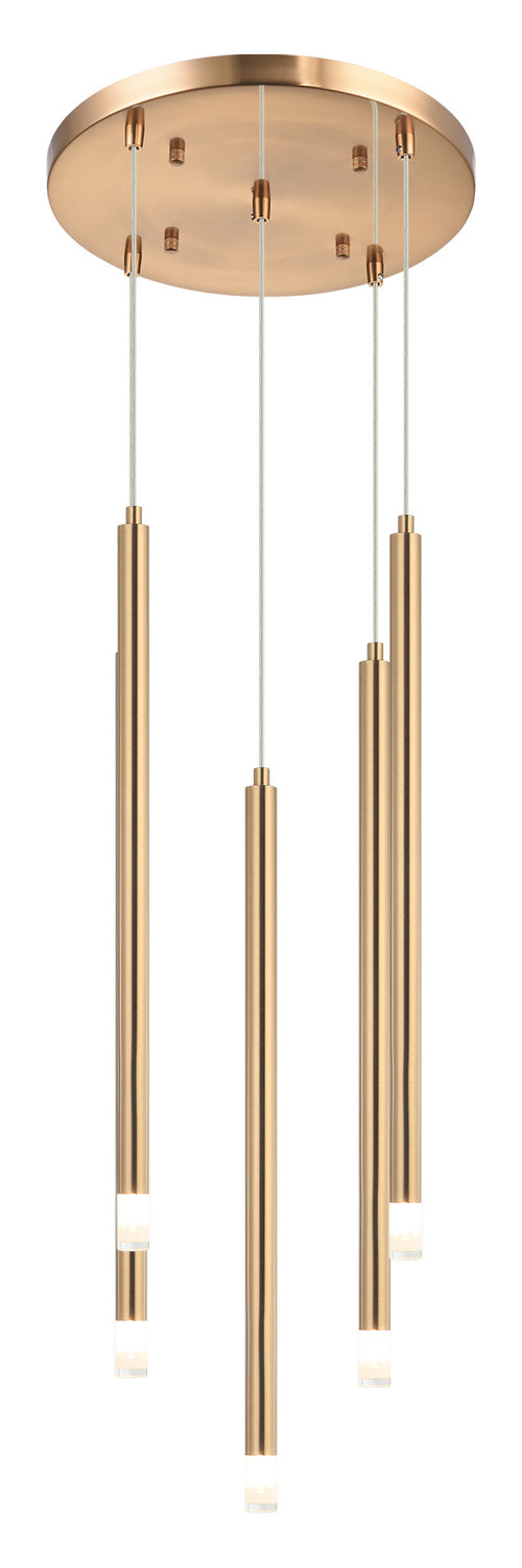 Matteo Lighting C63105AG Five Light Chandelier, Aged Gold Brass
