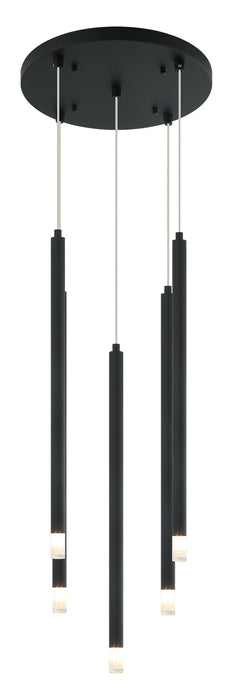 Matteo Lighting C63105MB Five Light Chandelier, Matte Black