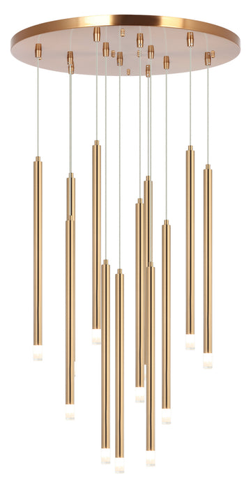 Matteo Lighting C63112AG 12 Light Chandelier, Aged Gold Brass