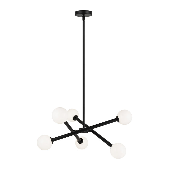 Matteo Lighting C64606BKOP Six Light Chandelier, Black