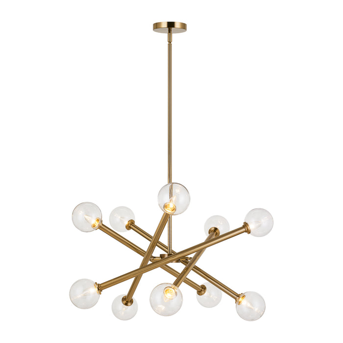 Matteo Lighting C64610AGCL Ten Light Chandelier, Aged Gold Brass