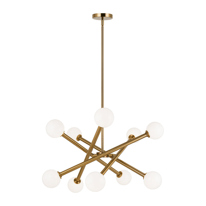 Matteo Lighting C64610AGOP Ten Light Chandelier, Aged Gold Brass