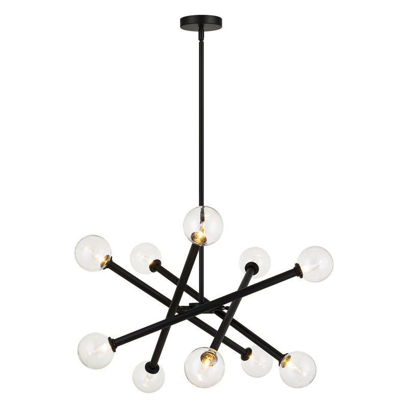 Matteo Lighting C64610BKCL Ten Light Chandelier, Black