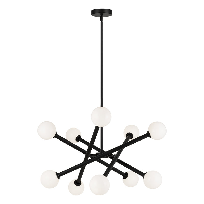 Matteo Lighting C64610BKOP Ten Light Chandelier, Black