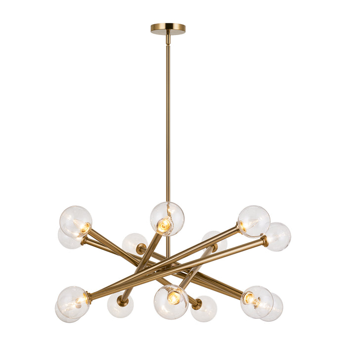 Matteo Lighting C64614AGCL 14 Light Chandelier, Aged Gold Brass