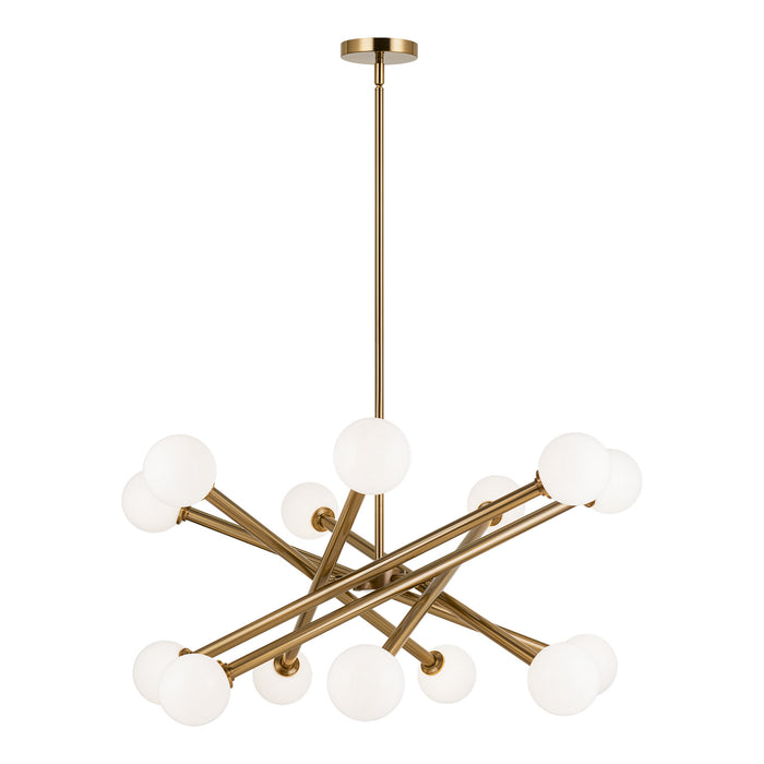 Matteo Lighting C64614AGOP 14 Light Chandelier, Aged Gold Brass