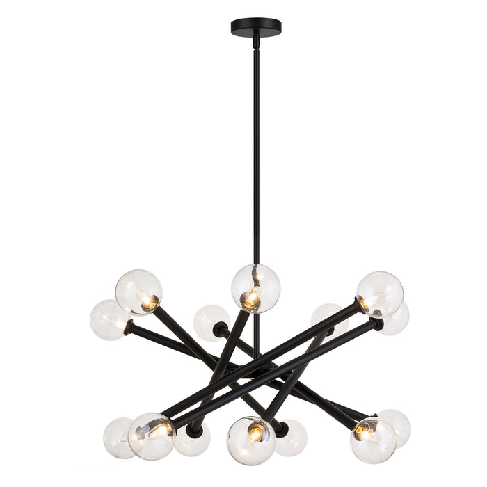 Matteo Lighting C64614BKCL 14 Light Chandelier, Black