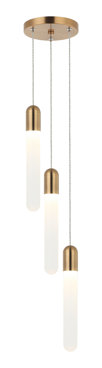 Matteo Lighting C65803AG LED Pendant, Aged Gold Brass
