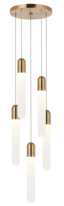 Matteo Lighting C65805AG LED Pendant, Aged Gold Brass