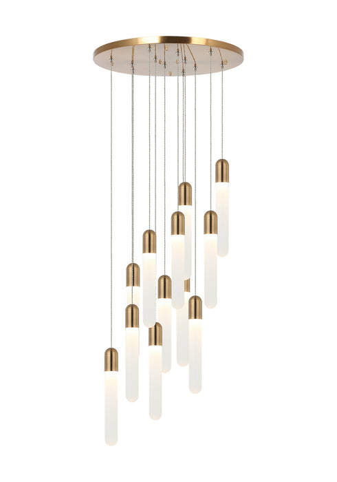 Matteo Lighting C65812AG LED Pendant, Aged Gold Brass