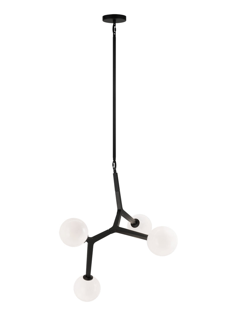 Matteo Lighting C81514BKOP Four Light Pendant, Black