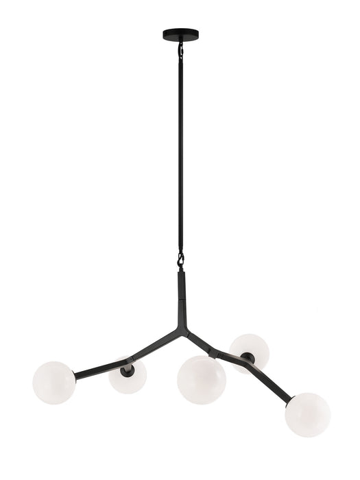 Matteo Lighting C81515BKOP Five Light Chandelier, Black