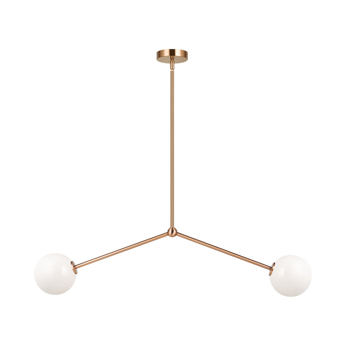 Matteo Lighting C81702AGOP Two Light Pendant, Aged Gold Brass