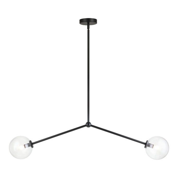 Matteo Lighting C81702BKCL Two Light Pendant, Black