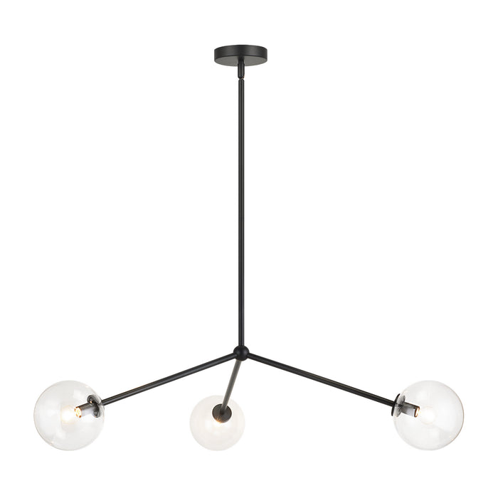 Matteo Lighting C81703BKCL Three Light Pendant, Black