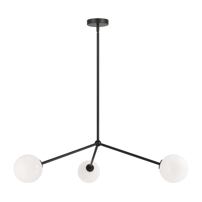 Matteo Lighting C81703BKOP Three Light Pendant, Black