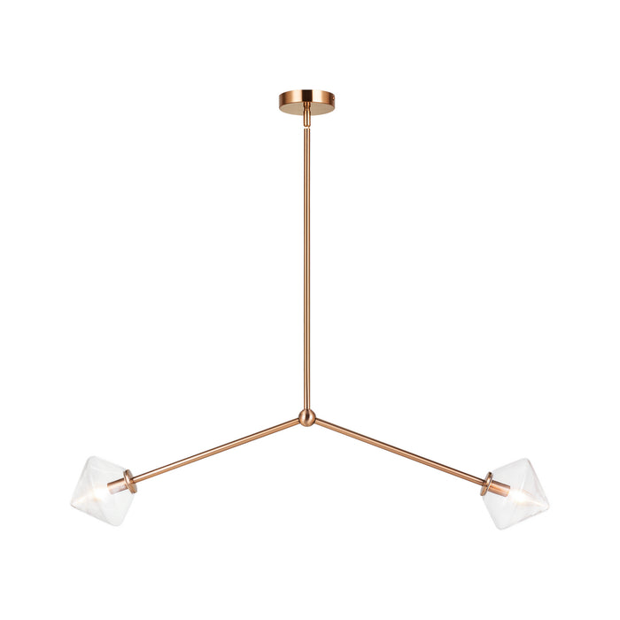 Matteo Lighting C81742AGCL Two Light Pendant, Aged Gold Brass