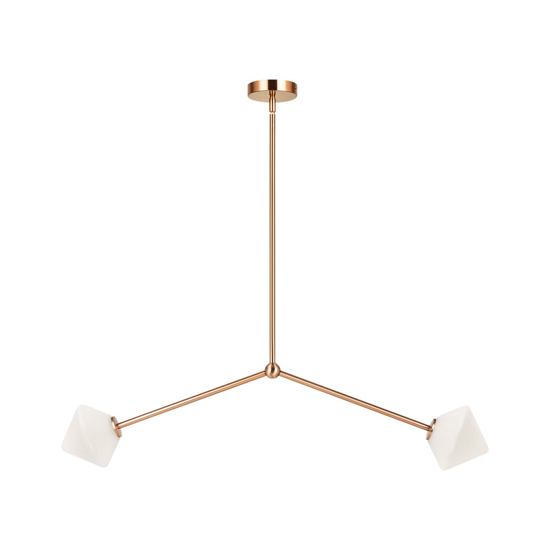 Matteo Lighting C81742AGOP Two Light Pendant, Aged Gold Brass