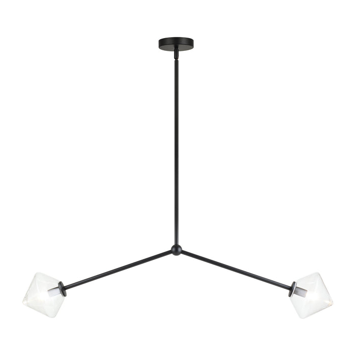 Matteo Lighting C81742BKCL Two Light Pendant, Black