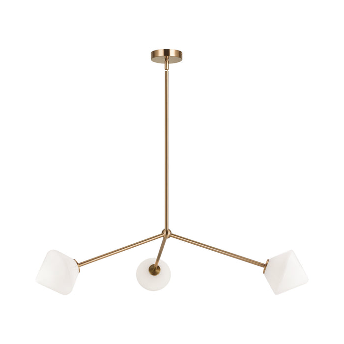 Matteo Lighting C81743AGOP Three Light Pendant, Aged Gold Brass