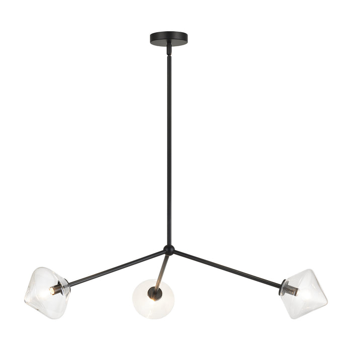 Matteo Lighting C81743BKCL Three Light Pendant, Black